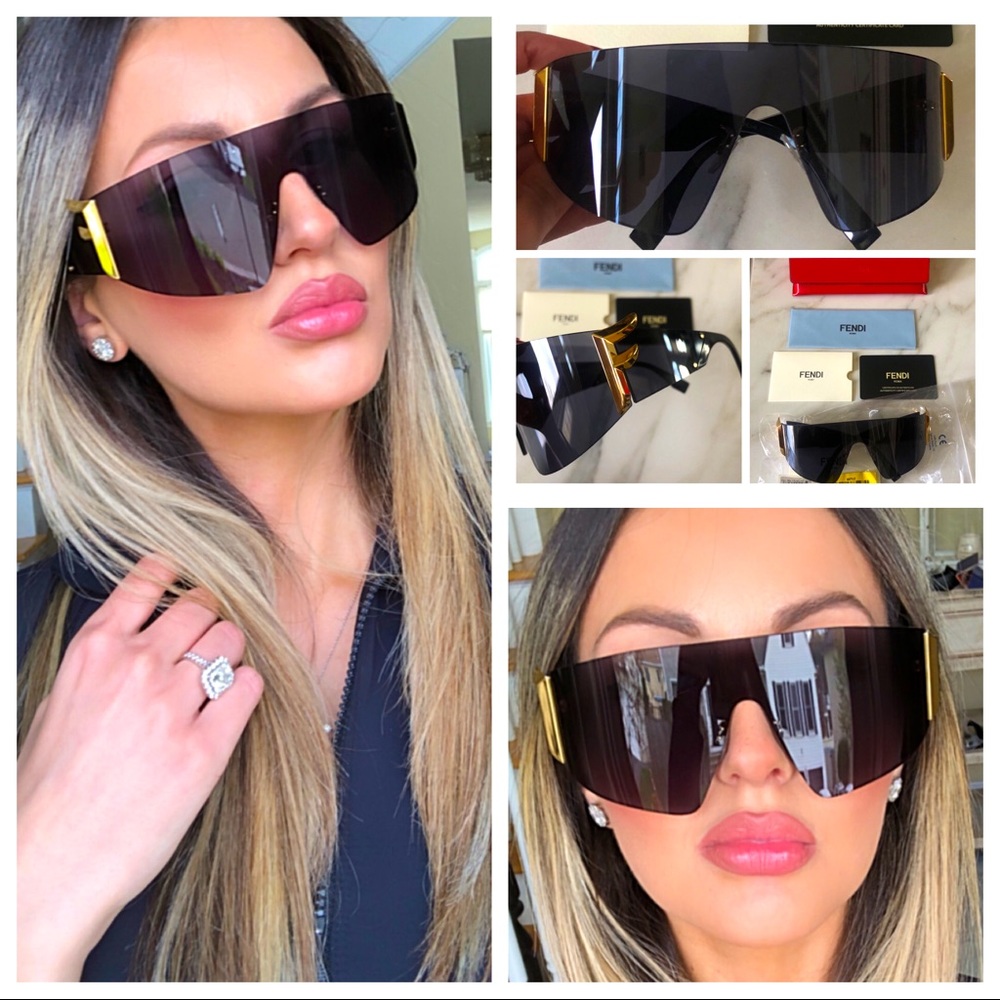 🔥NEW LUXURY FENDI SHIELD SUNGLASSES 🔥